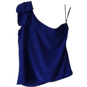 ♥️PARKER Royal Blue Asymmetric Blouse